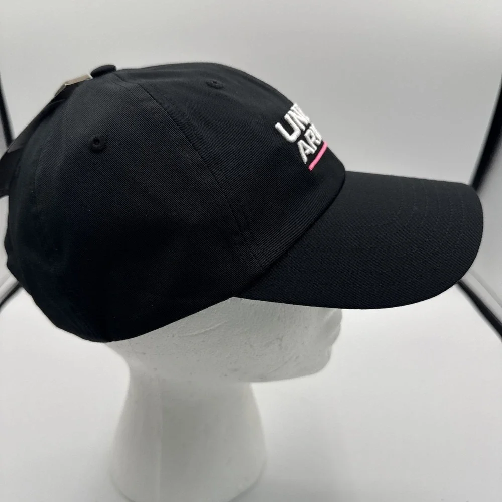 Under Armour Chino Hat Cap Black White Pink  Adjustable ‎ Strapback NWT